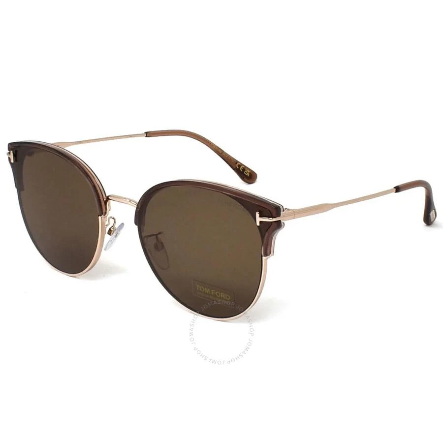 商品Tom Ford|Brown Oval Unisex Sunglasses FT0898-K 45E 61,价格¥1178,第1张图片