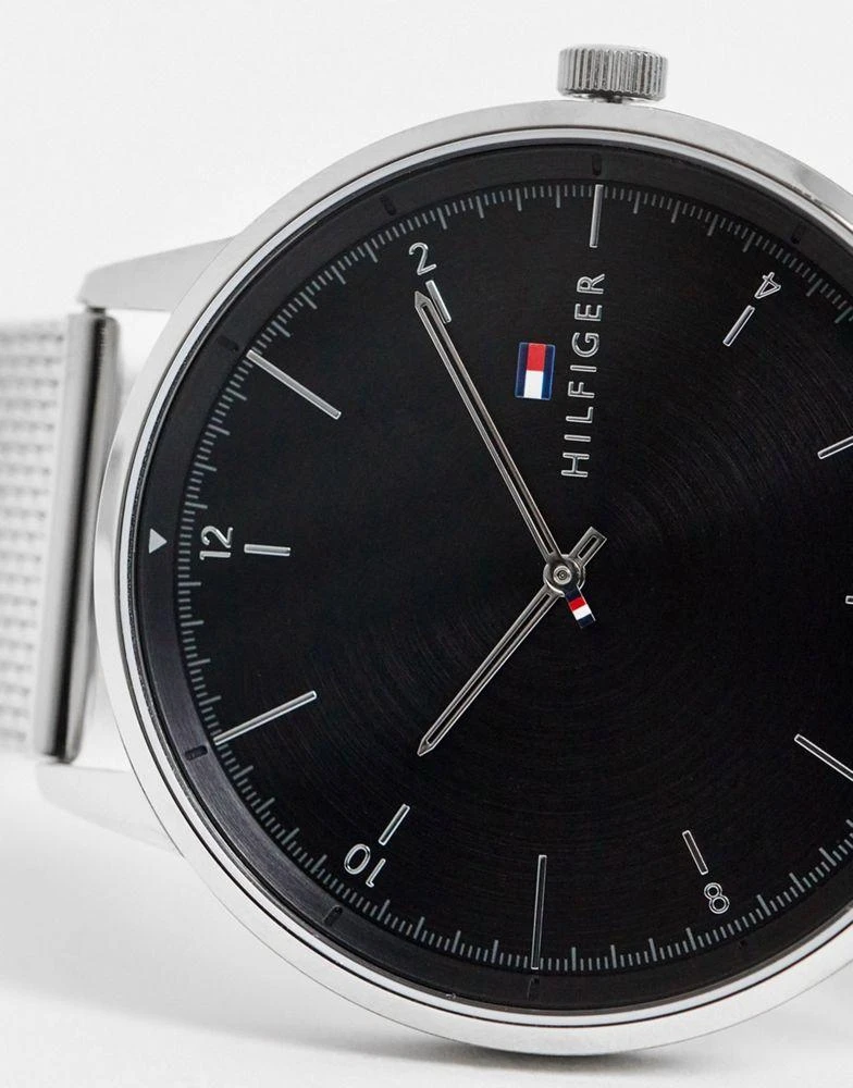 商品Tommy Hilfiger|Tommy Hilfiger mesh watch with black dial in silver 1791842,价格¥914,第3张图片详细描述