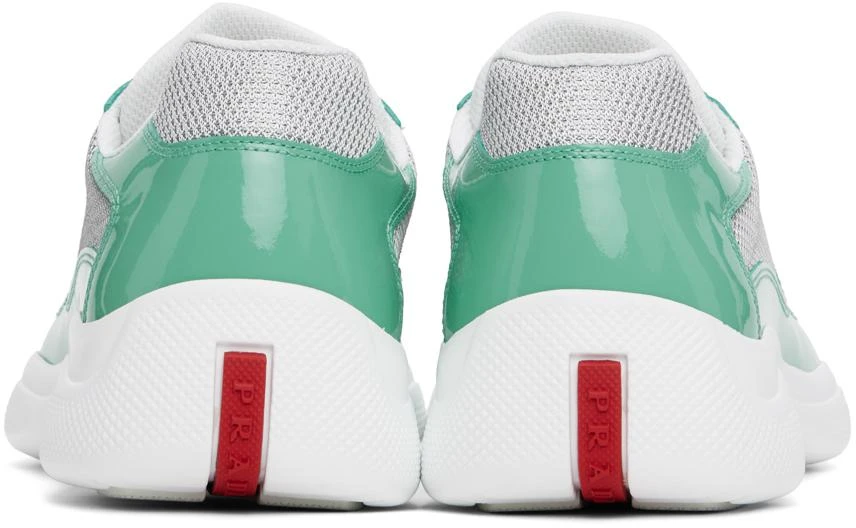 商品Prada|Silver & Green America's Cup Sneakers,价格¥6928,第2张图片详细描述