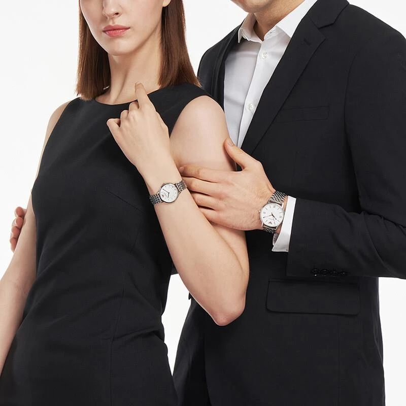  阿玛尼(EmporioArmani)情侣手表 男女士钢制表带防水商务情AR80014 商品