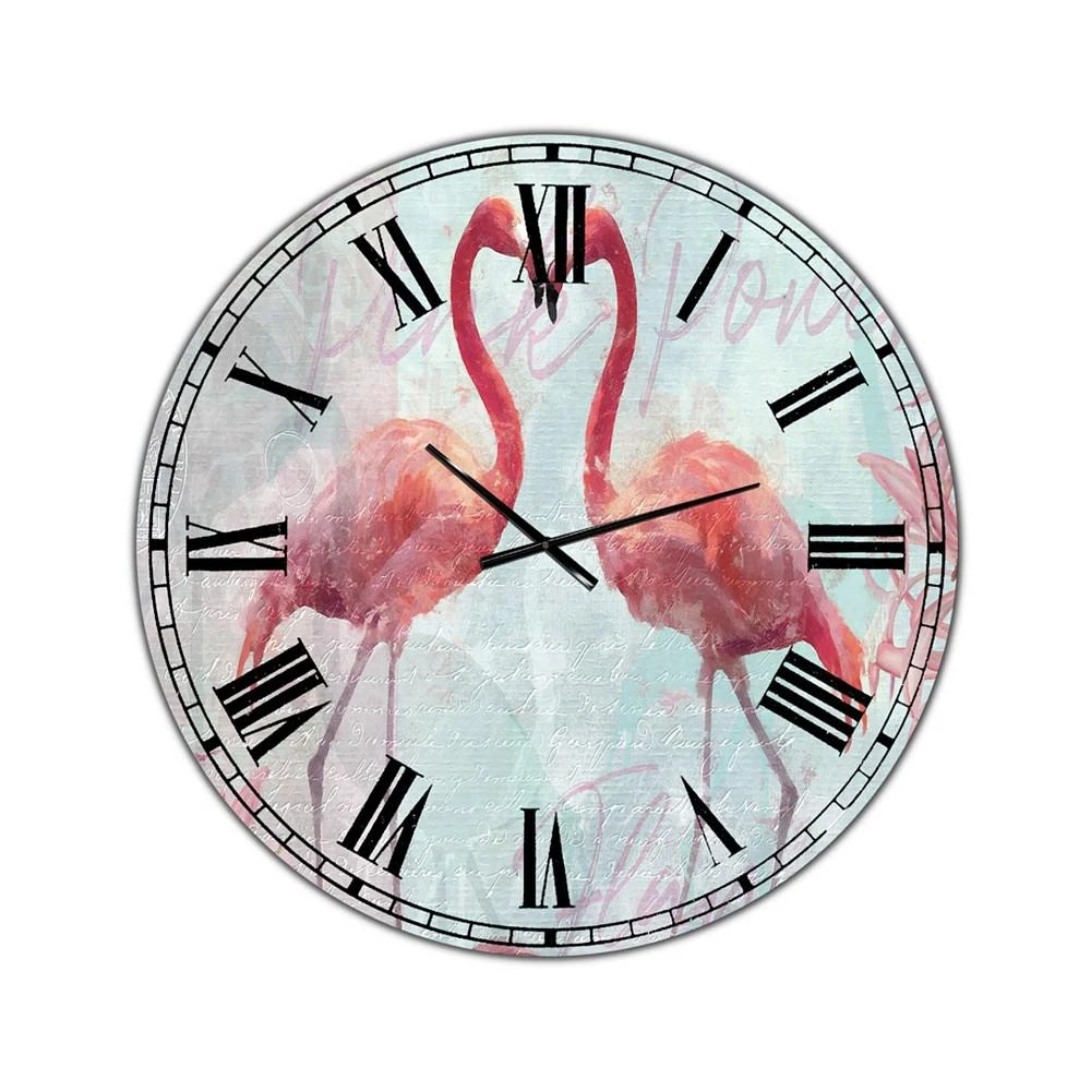 商品Designart|Flamingo Power Oversized Cottage Wall Clock - 36 x 36,价格¥2113,第1张图片