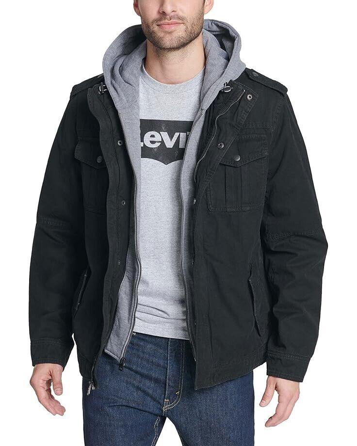 Levi's® Herren-Hoodie mit zwei Taschen, herausnehmbarer Jersey-Latz-/Kapuzenpartie und Sherpa-Futter image 2