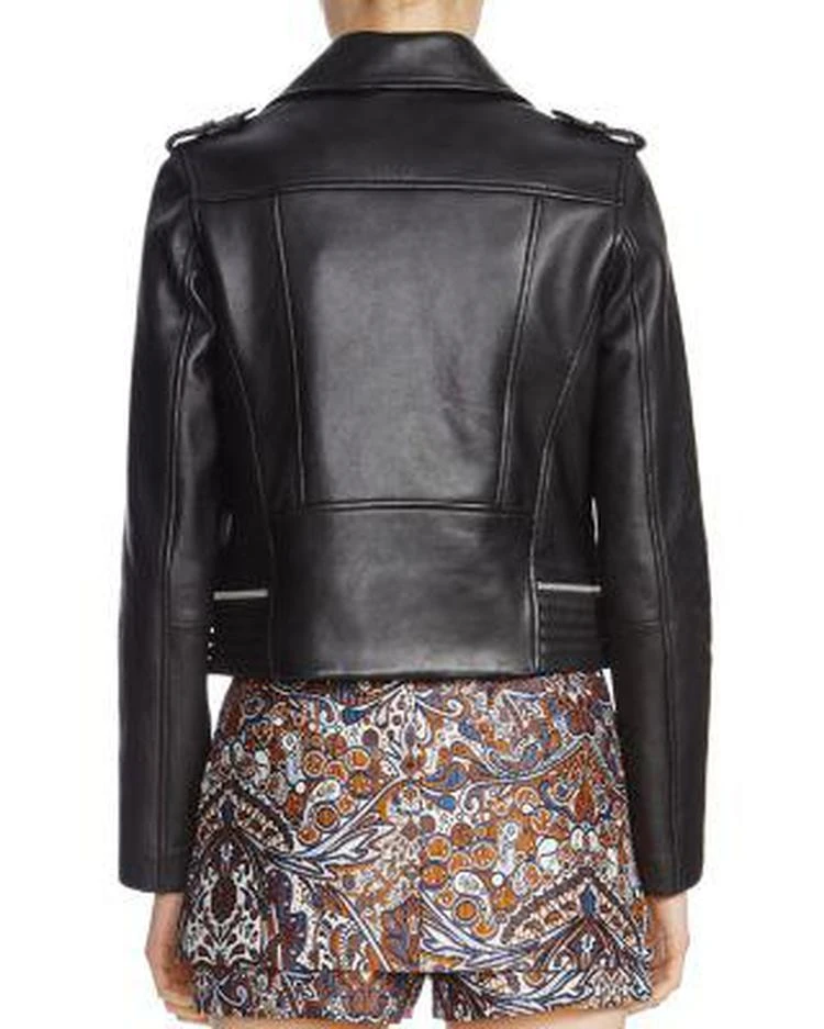 商品Maje|Basalt Leather Biker Jacket,价格¥4405,第2张图片详细描述