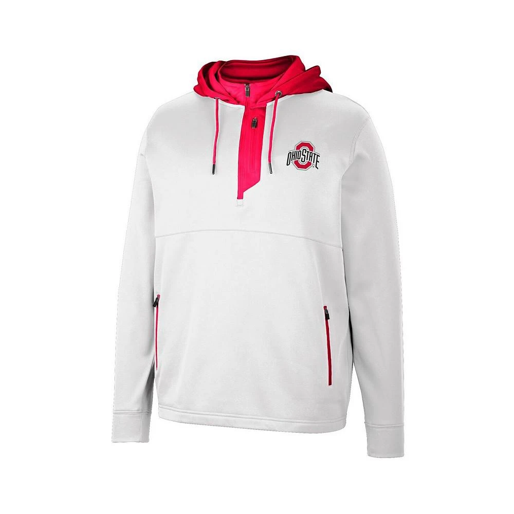 商品Colosseum|Men's White Ohio State Buckeyes Luge 3.0 Quarter-Zip Hoodie,价格¥451,第3张图片详细描述