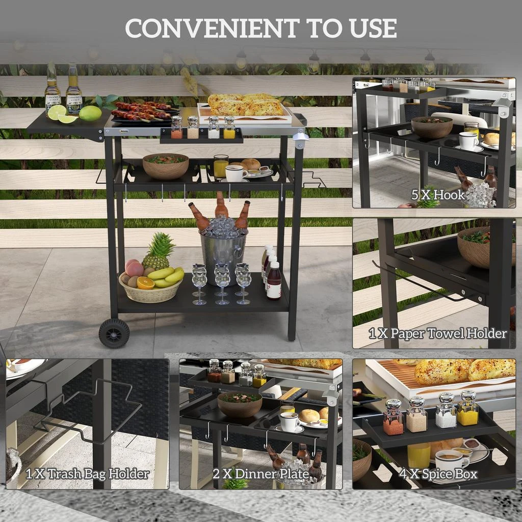 商品Streamdale Furniture|Streamdale Ultimate Outdoor Bar Cart Portable Kitchen for Effortless Meals and Drinks,价格¥1870,第3张图片详细描述