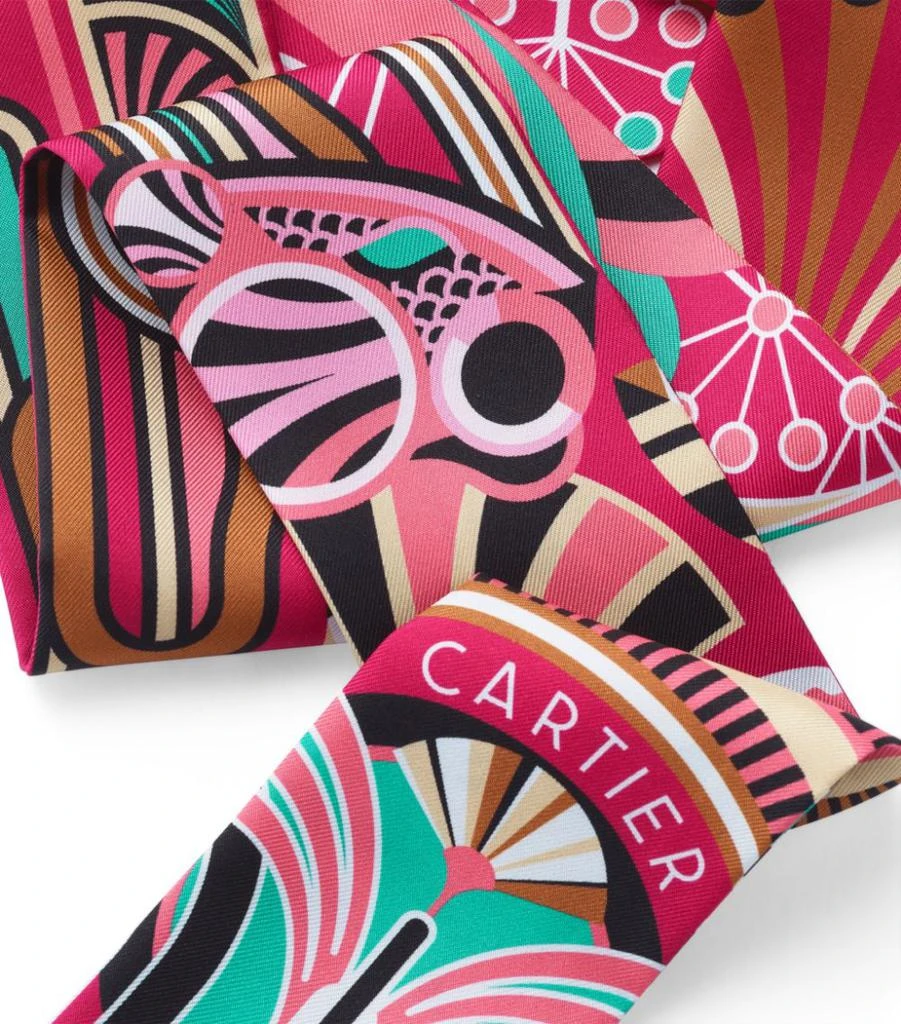 商品Cartier|Silk Panthère Art Déco Scarf,价格¥1809,第2张图片详细描述