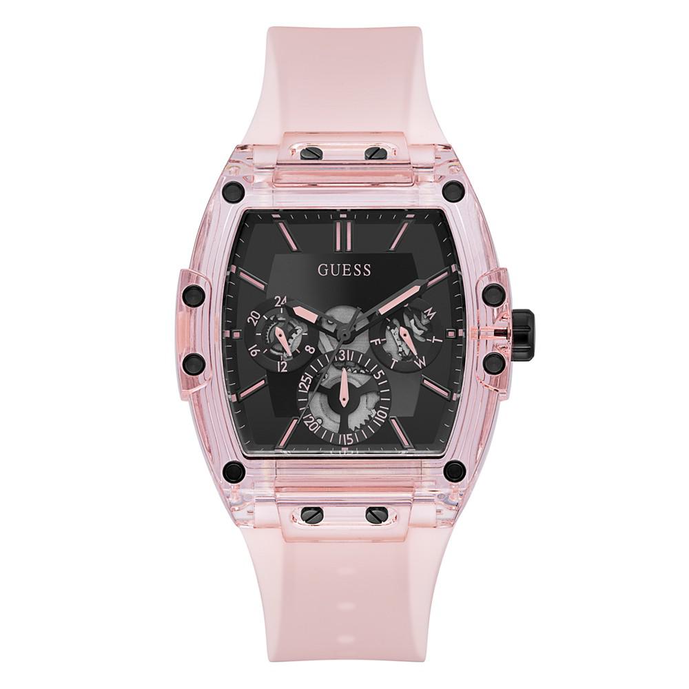 Men's Pink Silicone Strap Watch 43mm商品第1张图片规格展示