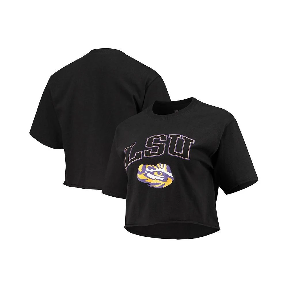 商品CHAMPION|Women's Black LSU Tigers Cropped Boyfriend T-shirt,价格¥258,第2张图片详细描述