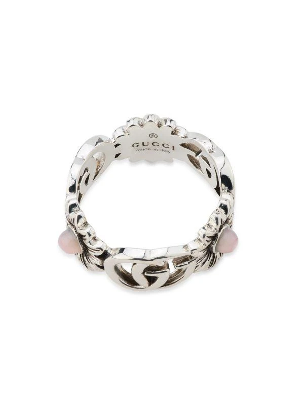 商品Gucci|GG Marmont Sterling Silver & Pink Mother-of-Pearl Floral Ring,价格¥2343,第3张图片详细描述