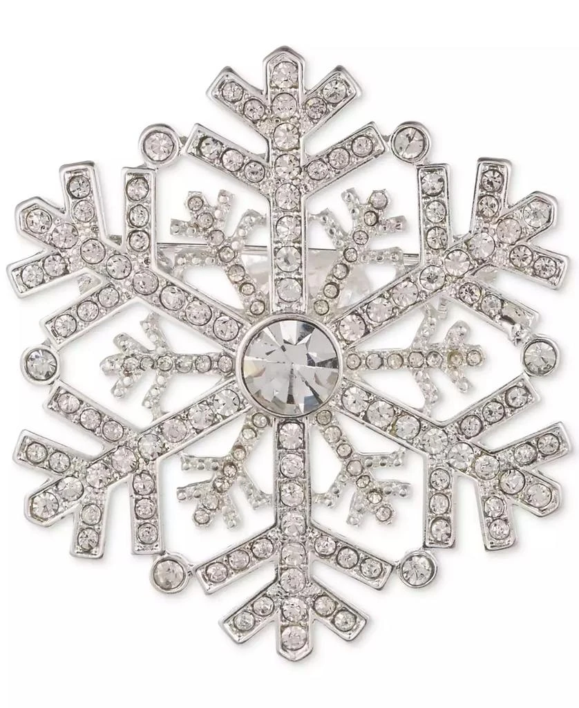 商品Anne Klein|Silver-Tone Crystal Snowflake Pin,价格¥127,第1张图片