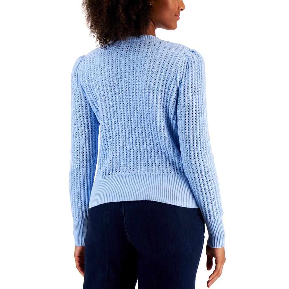 Women's Open-Knit Cardigan Sweater, Created for Macy's商品第2张图片规格展示