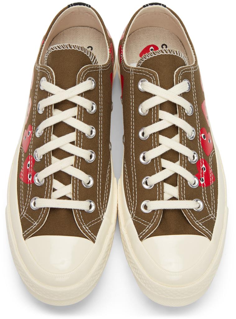 Khaki Converse Edition Multiple Hearts Chuck 70 Low Sneakers商品第5张图片规格展示
