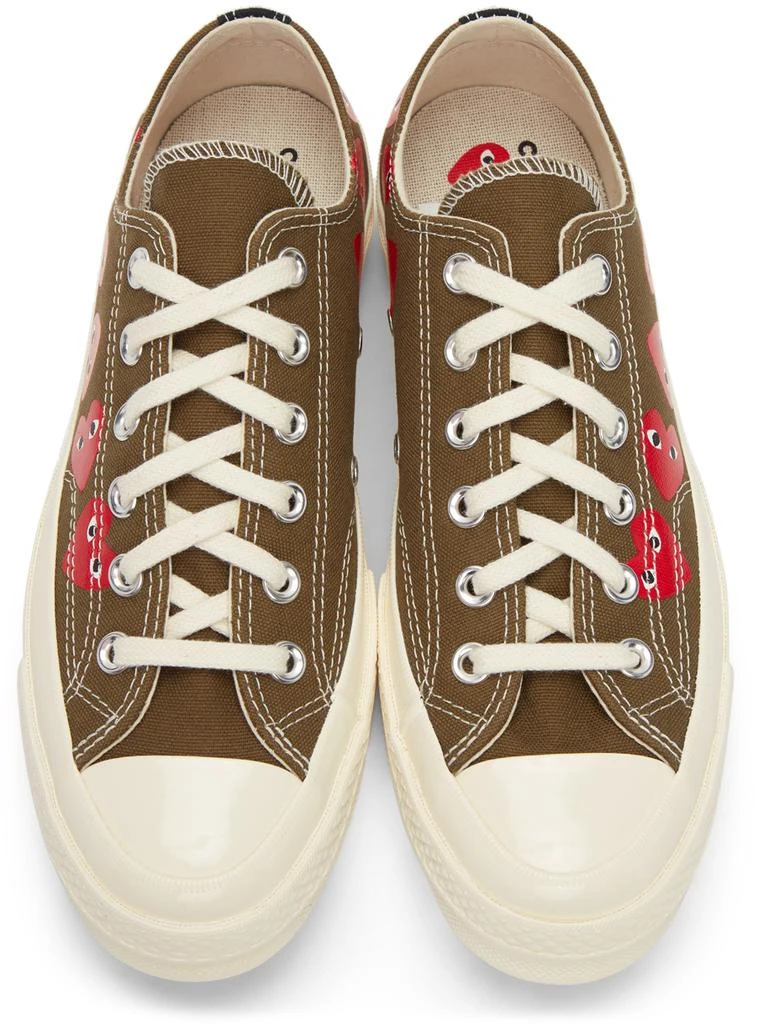 商品Comme des Garcons|Khaki Converse Edition Multiple Hearts Chuck 70 Low Sneakers,价格¥1200,第5张图片详细描述