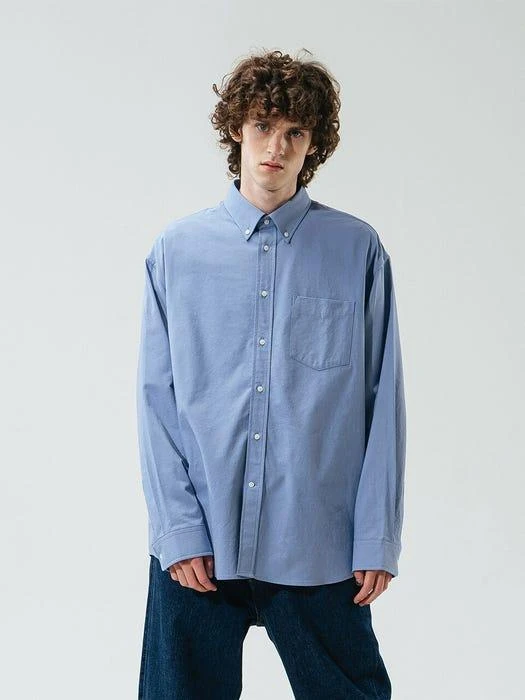 商品KINDS|SOFT OXFORD BUTTONDOWN SHIRT SAX BLUE,价格¥709,第1张图片
