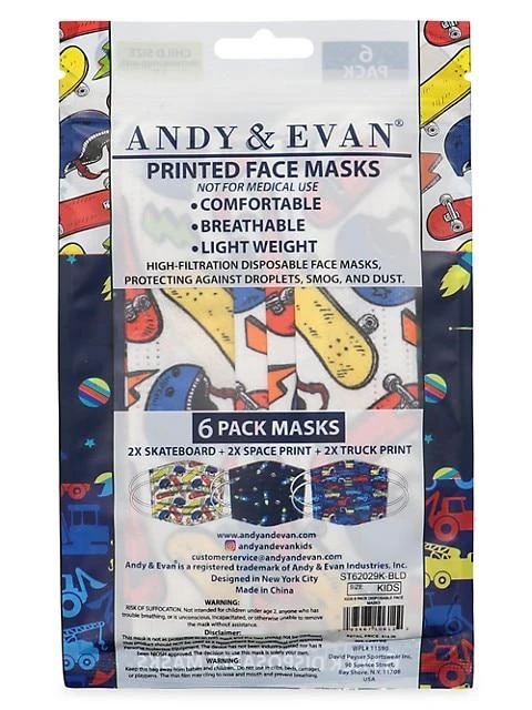 商品Andy & Evan|6-Pack Base Layer Fashion Masks,价格¥54,第5张图片详细描述