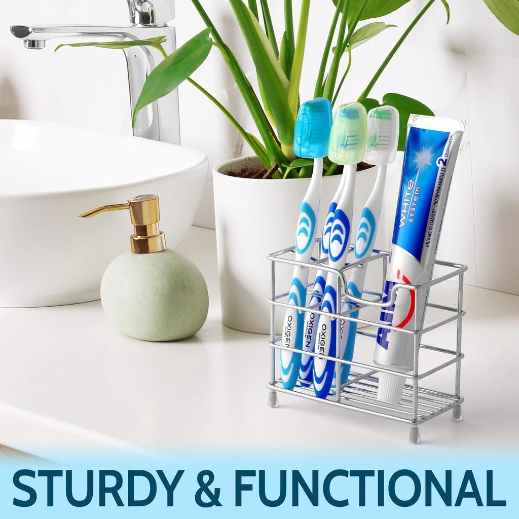 商品Zulay Kitchen|Stainless Steel Toothbrush Holders with 5 Colorful Toothbrush Cases Included,价格¥108,第5张图片详细描述