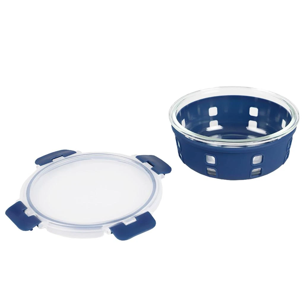 商品Michael Graves Design|Michael Graves Design Round 32 Ounce High Borosilicate Glass Food Storage Container with Plastic Lid, Indigo,价格¥135,第4张图片详细描述