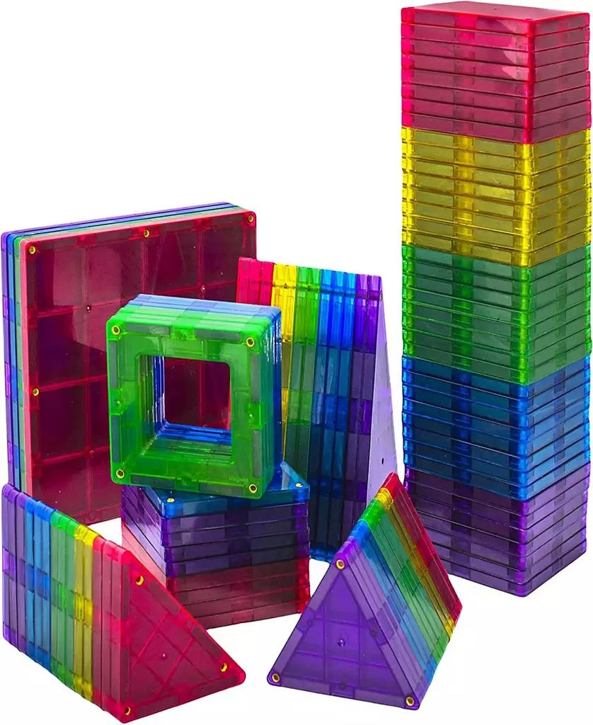 商品Play22|Magnetic Tiles Building Blocks 113 Pieces Set with Insert Alphabet Cards,价格¥616,第2张图片详细描述