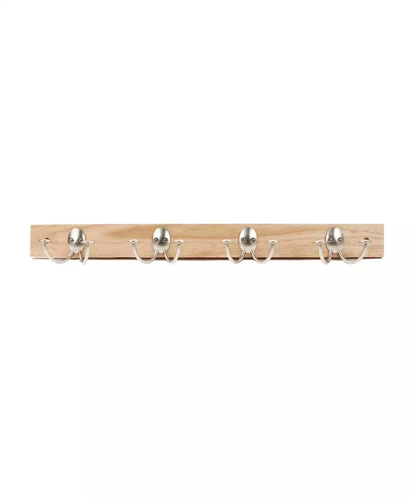 商品Spectrum|Stratford Wall Mount 4-Double Hook Wood Rack,价格¥337,第1张图片