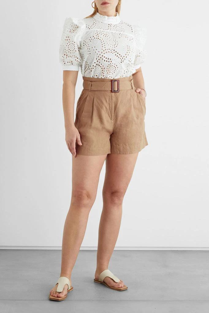 商品IRIS & INK|Agathe belted linen shorts,价格¥558,第4张图片详细描述