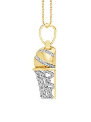 商品Saks Fifth Avenue|Yellow Gold Vermeil & 0.50 TCW Diamond Basketball Pendant Necklace/22",价格¥4281,第2张图片详细描述