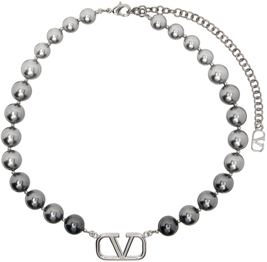 商品Valentino|Silver VLogo Signature Pearl Choker,价格¥4531,第1张图片