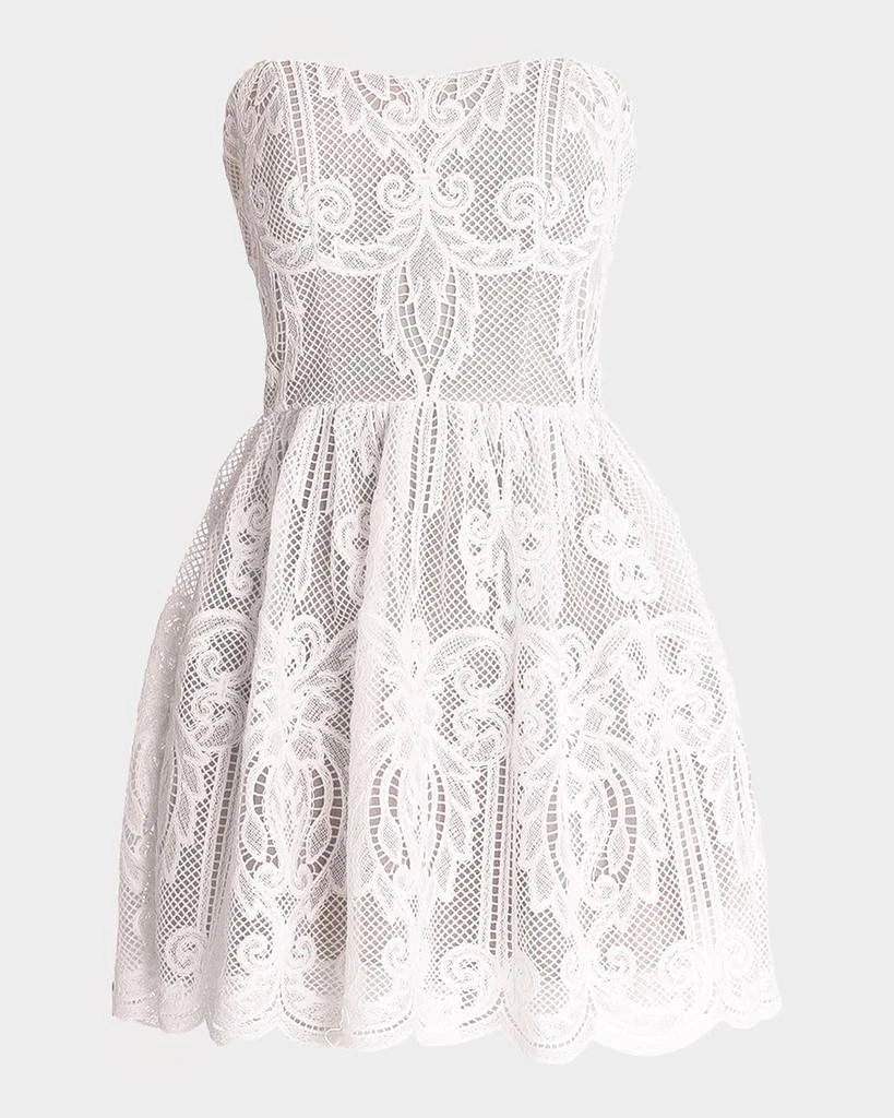 商品Dress the Population Black Label|Sasha Strapless Scalloped Lace Mini Dress,价格¥2556,第1张图片