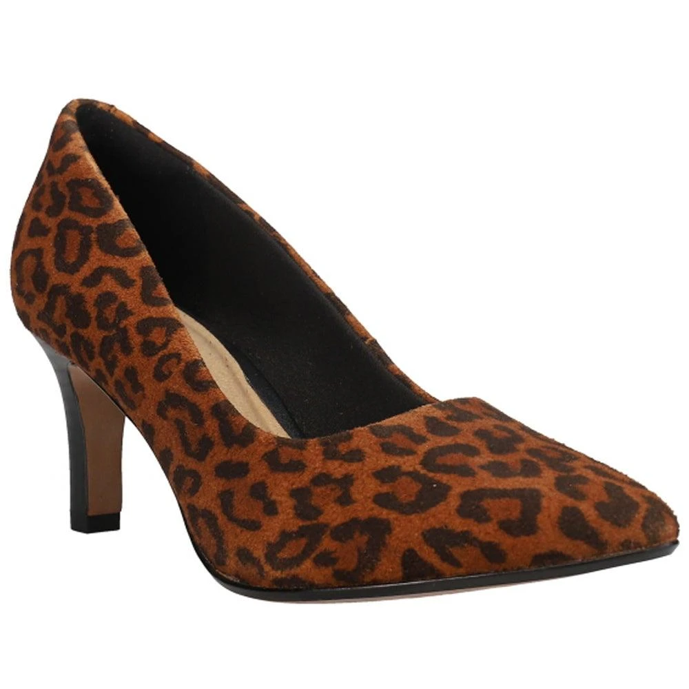 商品Clarks|Illeana Tulip Leopard Pointed Toe Pumps,价格¥265,第2张图片详细描述