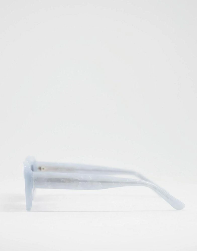 商品ASOS|ASOS DESIGN acetate frame mid square sunglasses in baby blue,价格¥178,第3张图片详细描述