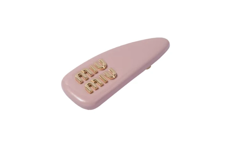 商品[国内直发] Miu Miu|缪缪 漆皮 皮革 发夹 女款 粉色,价格¥6215,第4张图片详细描述