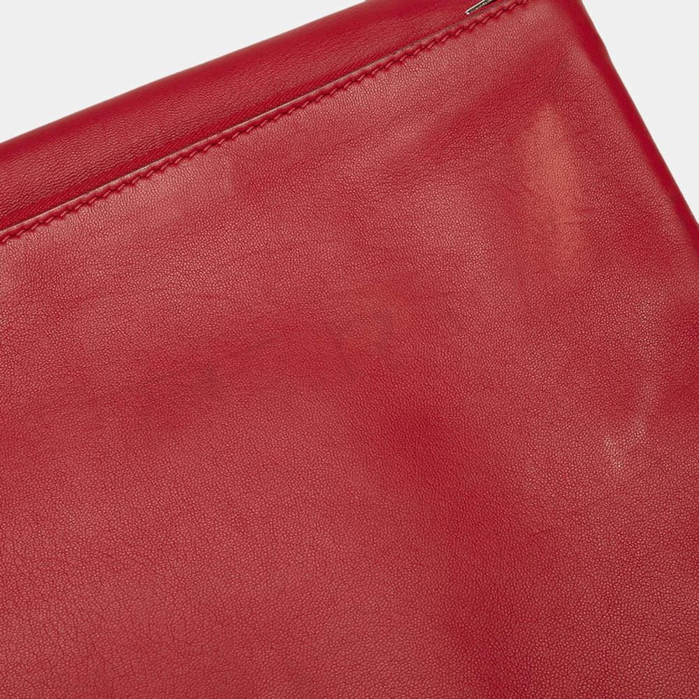 Céline Red Leather Soft Trio Rolled Clutch 商品