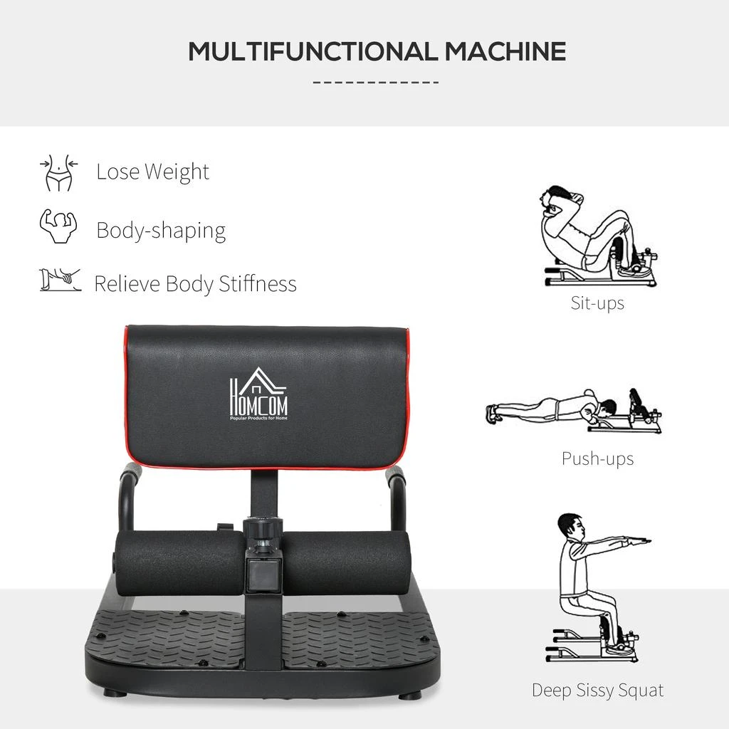 商品Streamdale Furniture|Streamdale 3-in-1 Padded Push Up Sit Up Deep Sissy Squat Machine Home Gym Fitness Equipment,价格¥1558,第2张图片详细描述