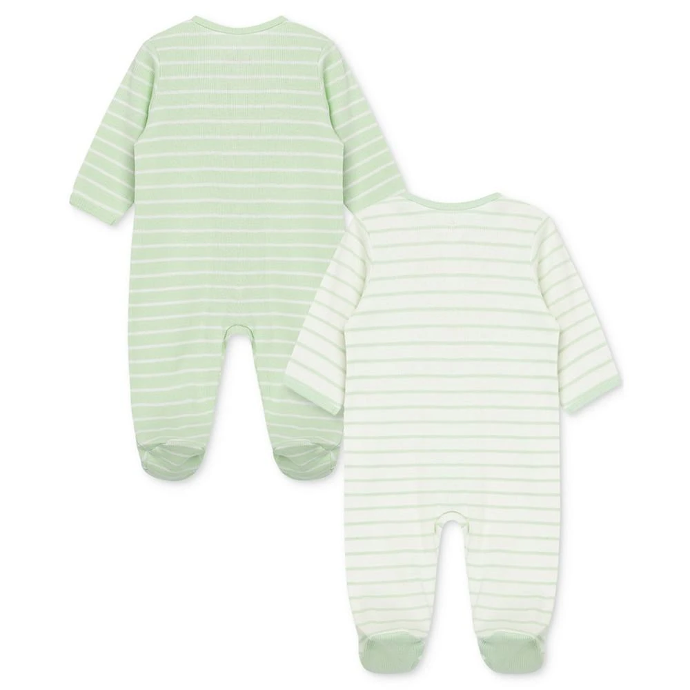 商品Little Me|Baby Boy or Baby Girl Striped Cotton Footed Coveralls, Pack of 2,价格¥186,第2张图片详细描述