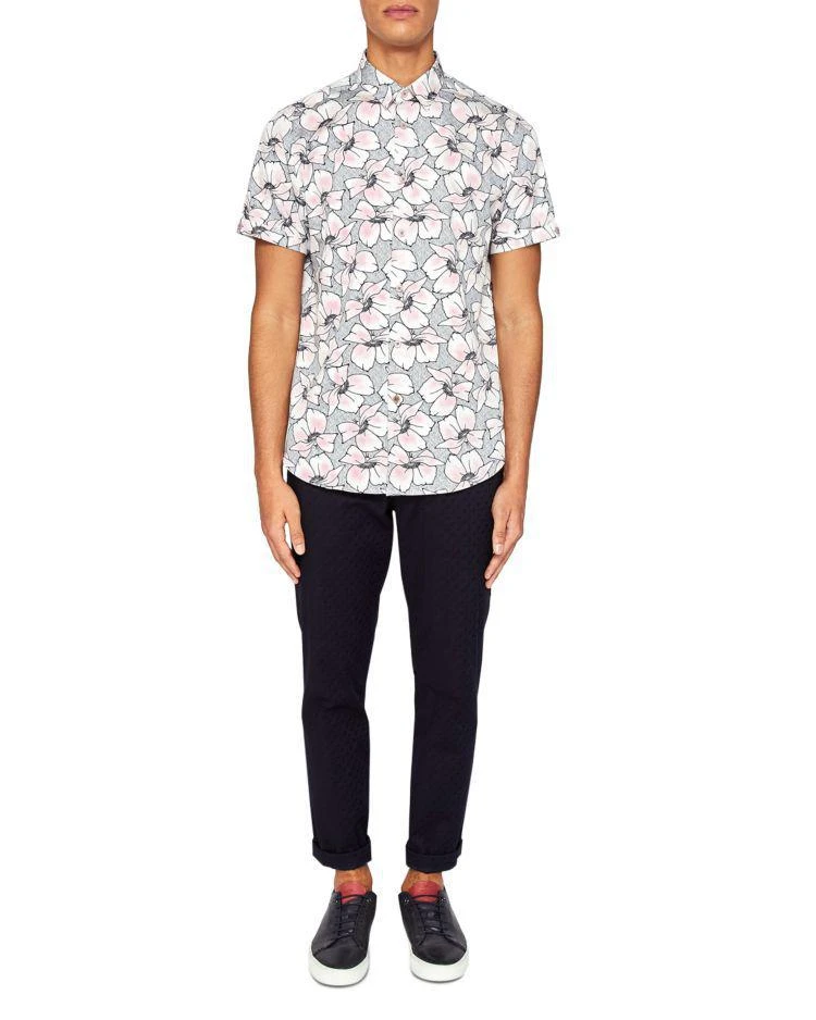 商品Ted Baker London|Bigflo Oversized Flower Print Regular Fit Button-Down Shirt,价格¥800,第3张图片详细描述