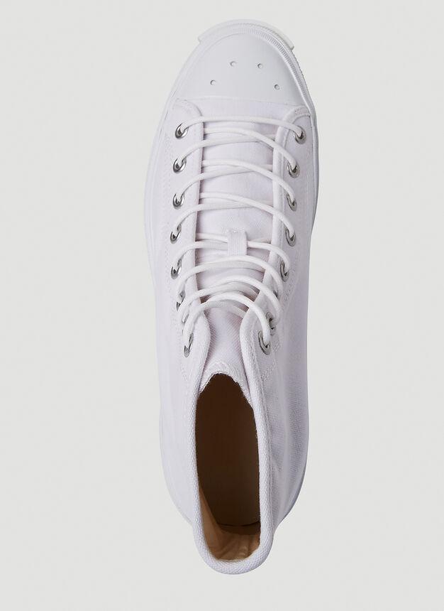 Canvas High Top Sneakers in White商品第7张图片规格展示