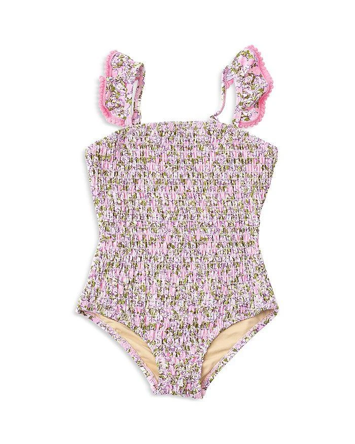商品Shade Critters|Girls' Blushing Blooms Smocked One Piece Swimsuit - Little Kid, Big Kid,价格¥418,第1张图片详细描述