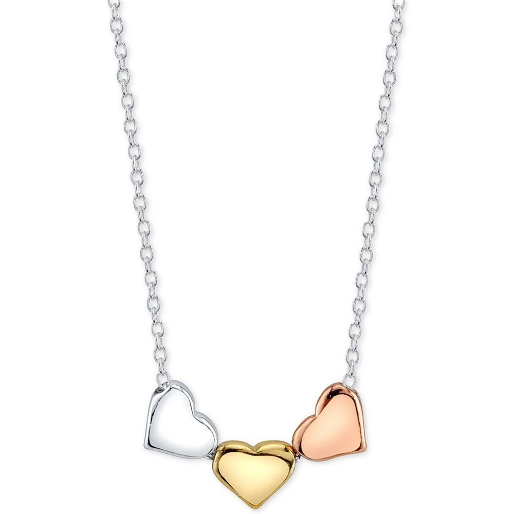 商品Unwritten|Tri-Tone Triple Heart Pendant Necklace in Sterling Silver,价格¥113,第1张图片