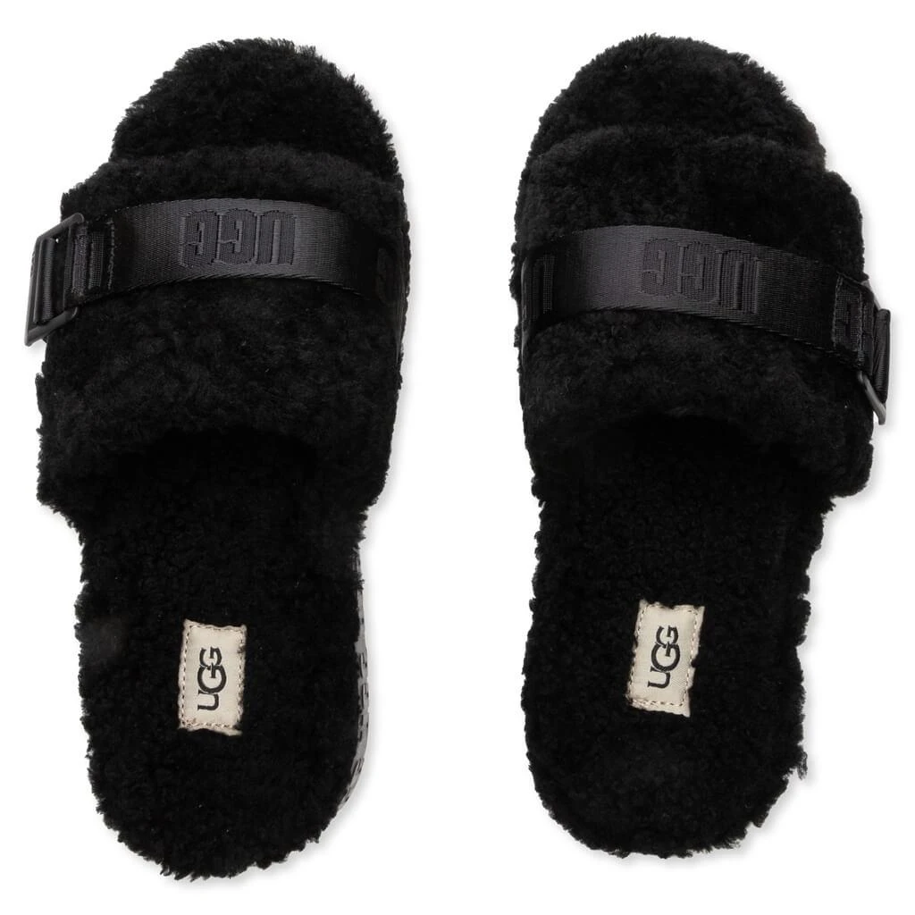 商品UGG|UGG Women's Fluffita Slipper - Black,价格¥418,第4张图片详细描述