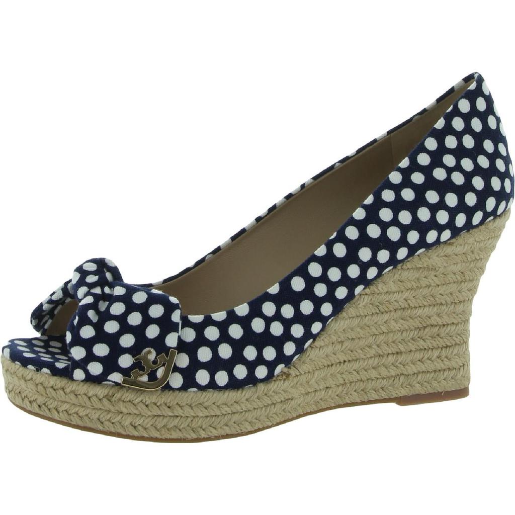 Tory Burch Womens Dory Canvas E Peep-Toe Heels商品第1张图片规格展示