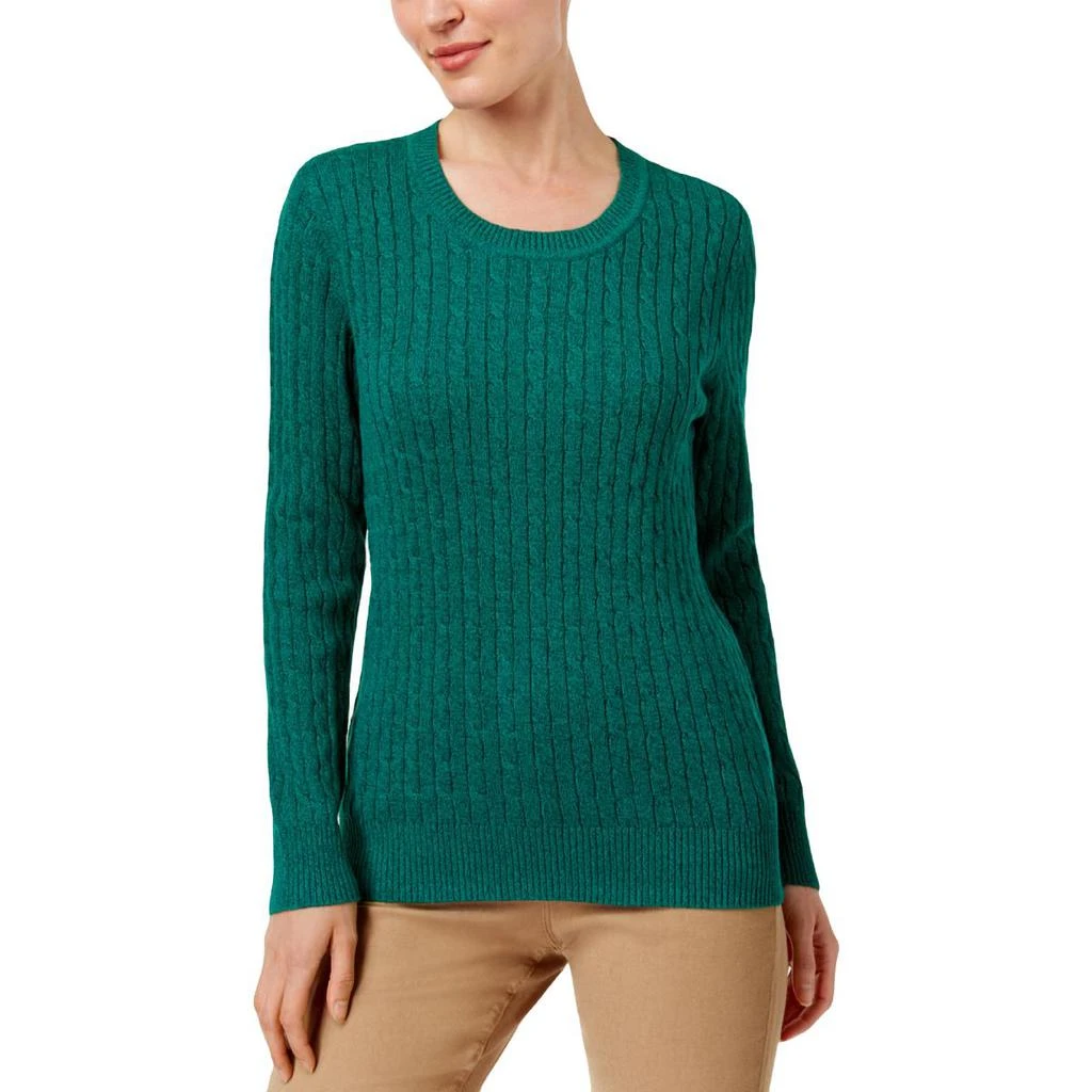 商品Karen Scott|Karen Scott Womens Cable Knit Crewneck Pullover Sweater,价格¥107,第1张图片