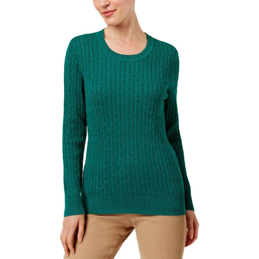 商品Karen Scott|Karen Scott Womens Cable Knit Crewneck Pullover Sweater,价格¥125,第1张图片