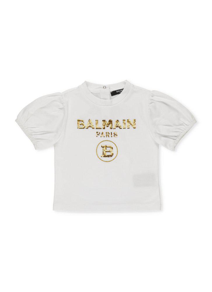 Balmain Kids Sequins Logo T-Shirt商品第1张图片规格展示