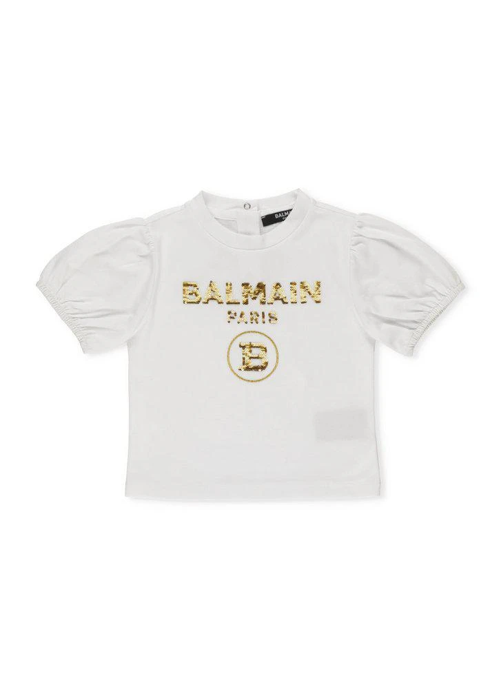 商品Balmain|Balmain Kids Sequins Logo T-Shirt,价格¥686,第1张图片