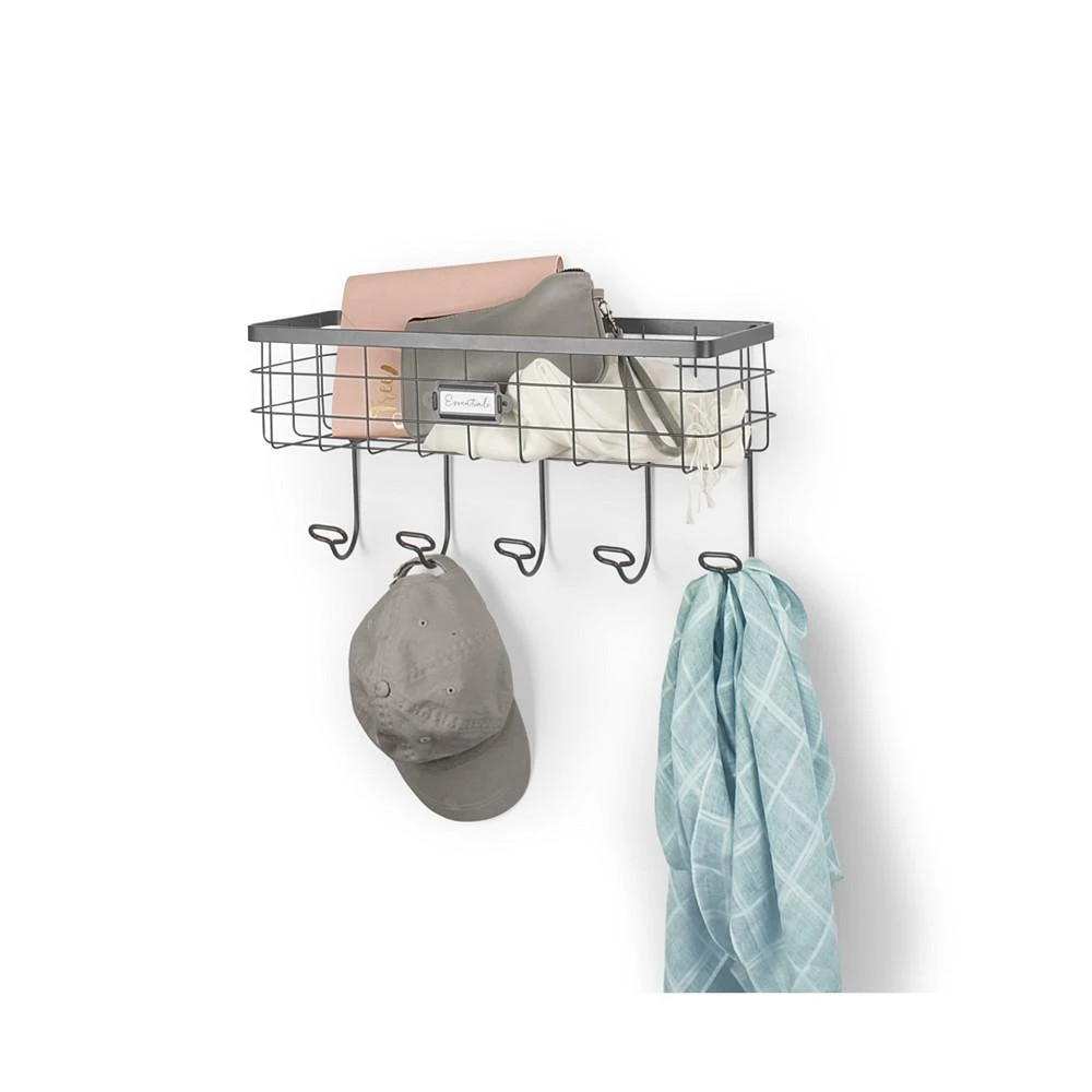 商品Spectrum|Vintage-like Living Wire Wall Mount Basket Hook Station,价格¥230,第1张图片