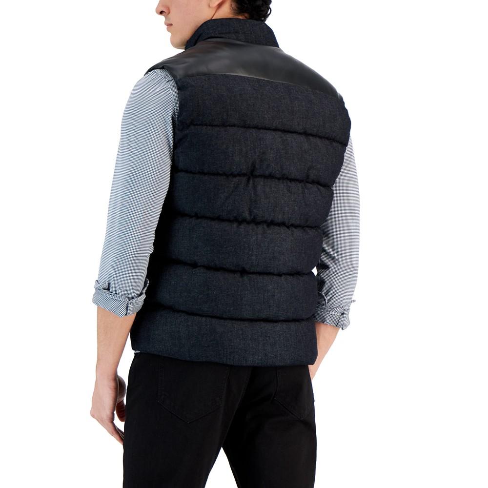 Men's Denim Puffer Vest商品第2张图片规格展示