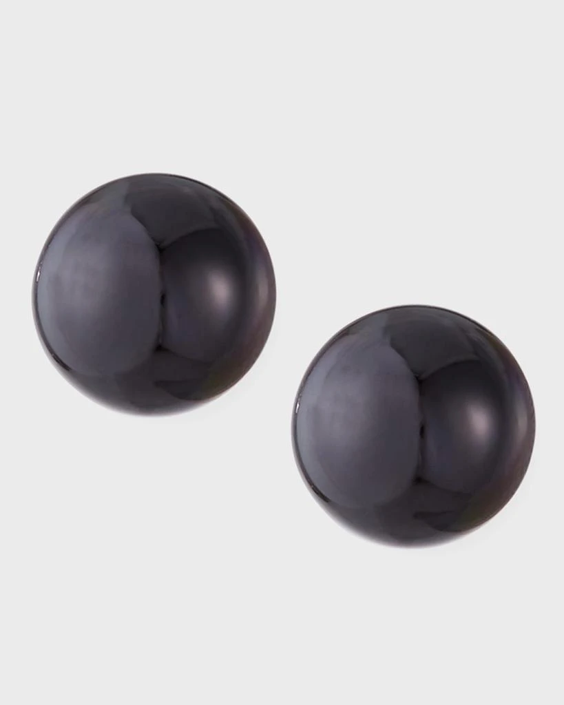 商品David C.A. Lin|18k White Gold Black Jade Bead Earrings,价格¥8124,第1张图片