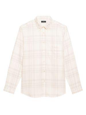 商品Theory|Noll Grid Patterned Long-Sleeve Shirt,价格¥522,第5张图片详细描述