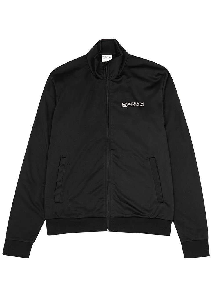 商品Marcelo Burlon|Tempera black logo jersey track jacket,价格¥1363,第1张图片