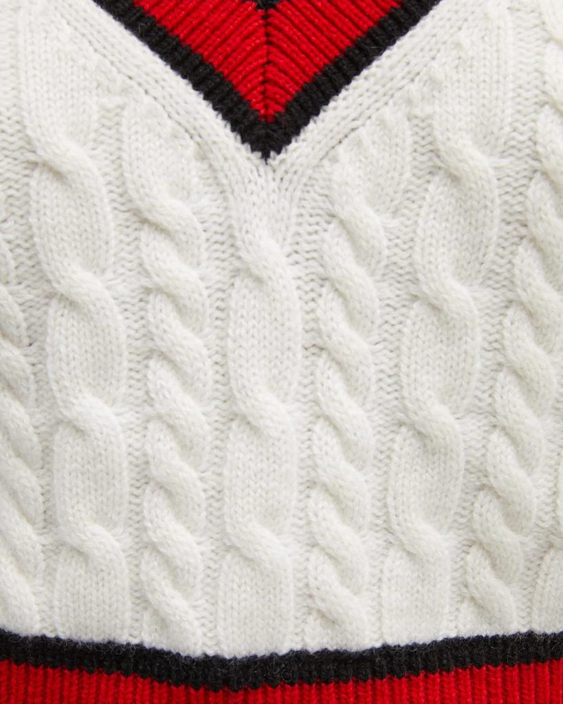 商品Alice + Olivia|Ayden Cropped V-Neck Cable-Knit Sweater,价格¥2163,第5张图片详细描述
