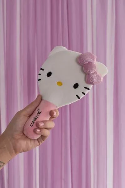 商品The Creme Shop|The Crème Shop X Sanrio Hello Kitty Plush Portable Mirror,价格¥150,第1张图片